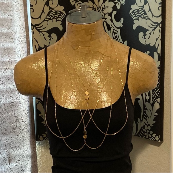 Gold Statement Body Chain Sexy Necklace - Picture 5 of 11